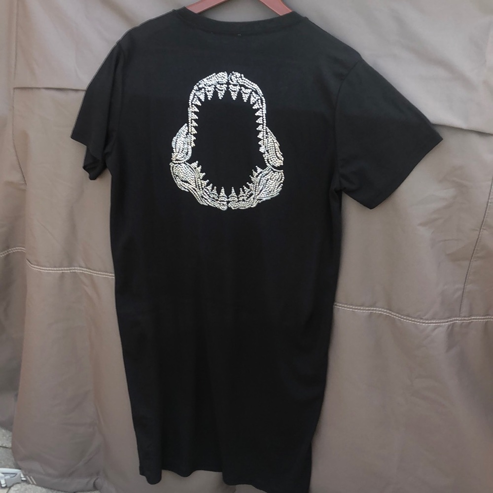Unique black long tunic with nautical sparkles